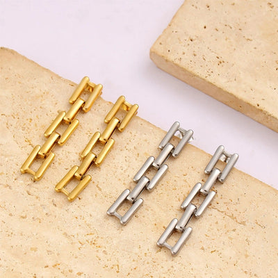 1 Pair Simple Style Commute Square 304 Stainless Steel 316 Stainless Steel  18K Gold Plated Drop Earrings