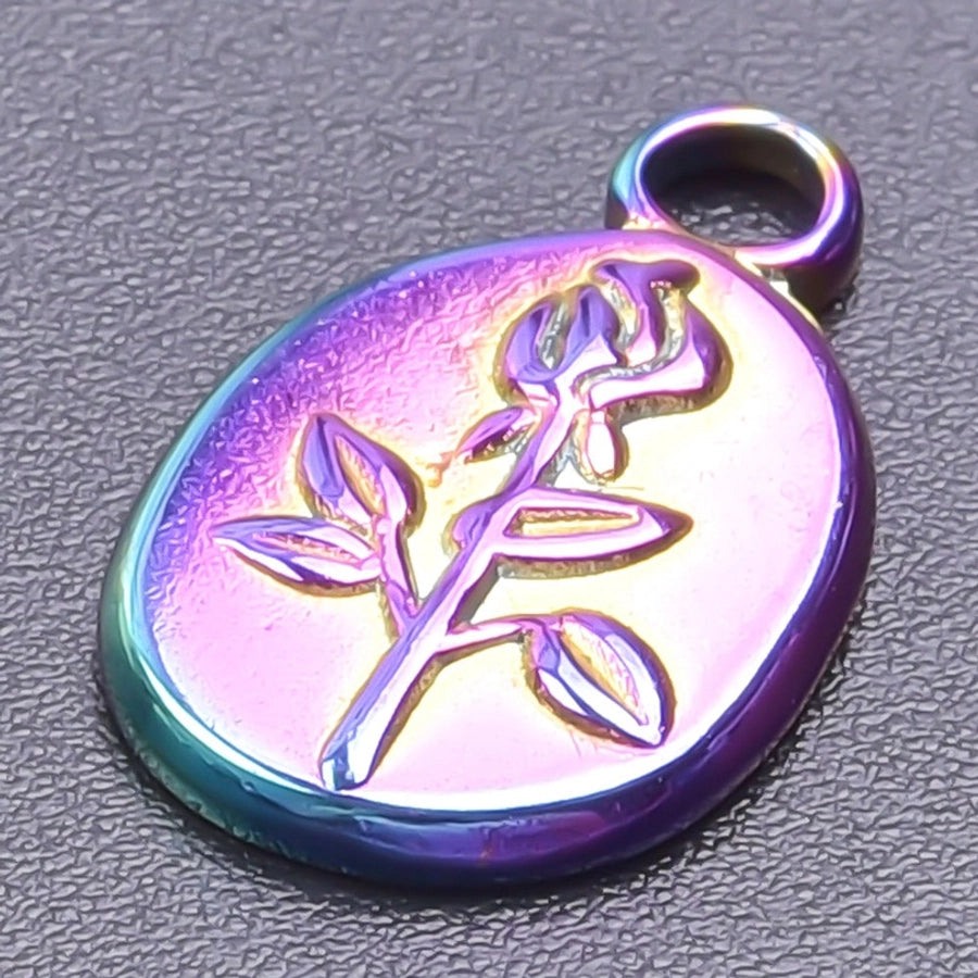 Jewelry Basic Modern Style Classic Style Flower 304 Stainless Steel 18K Gold Plated Plating Pendant Necklace