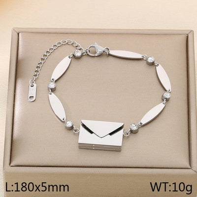 Elegant envelope Oval 304 Stainless Steel 18K Gold Plated  Bracelets In Bulk