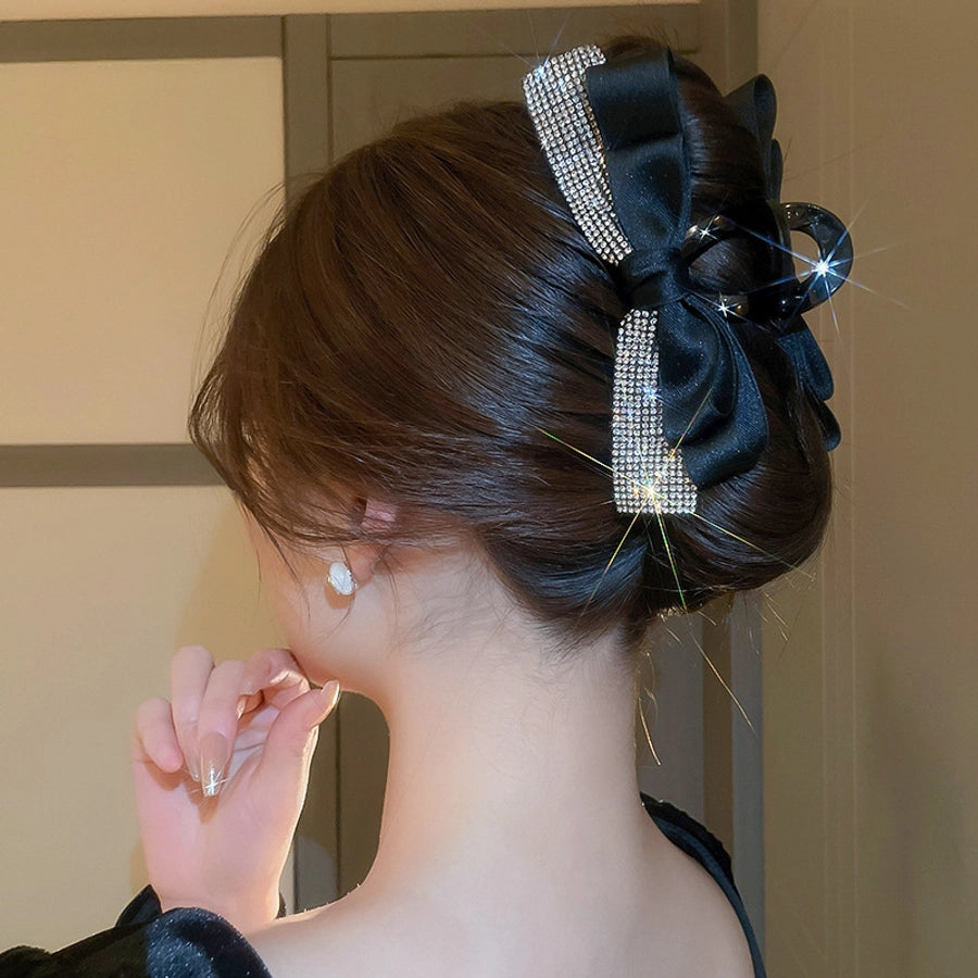 Women's Simple Style Classic Style Bow Knot Arylic Inlay Zircon Hair Claws