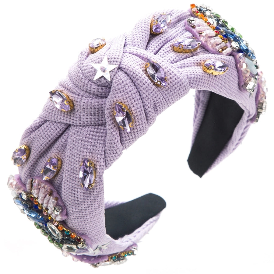 Women's Casual Cute Sweet Letter Cloth Inlay Rhinestones Pearl Hair Band