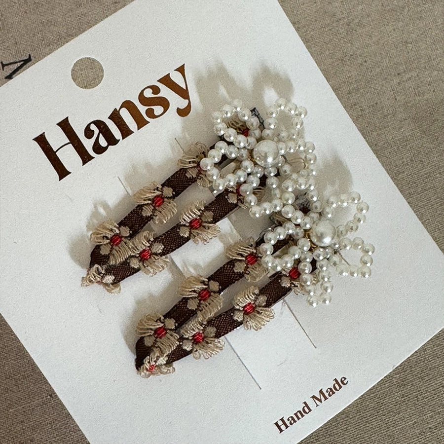 Women's Sweet Flower Cloth Hair Clip