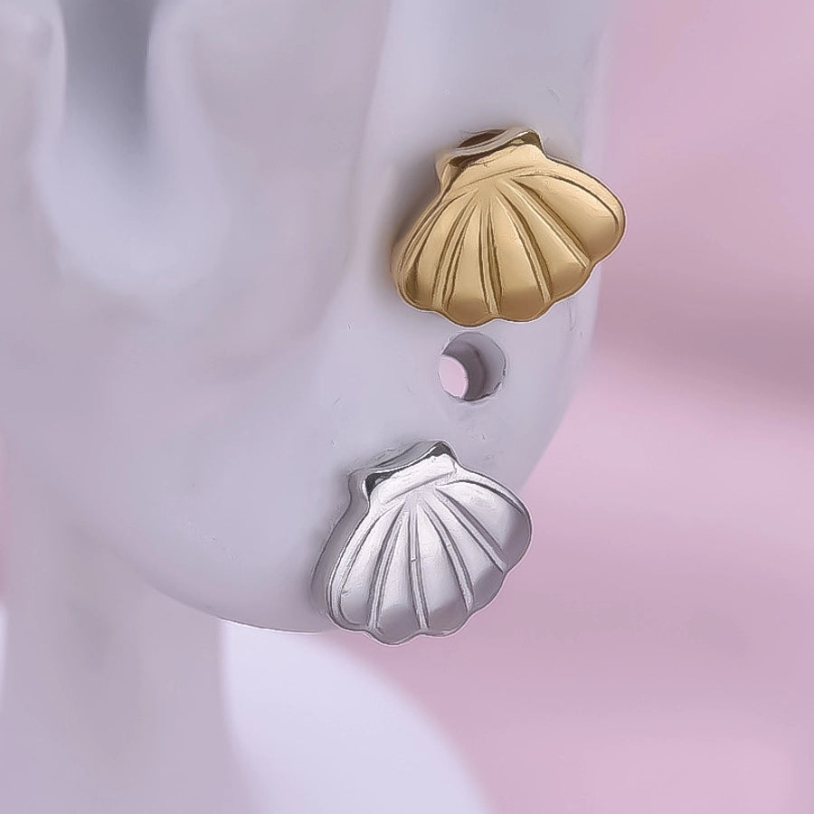 1 Pair Marine Style Simple Style Shell Plating 304 Stainless Steel Ear Studs