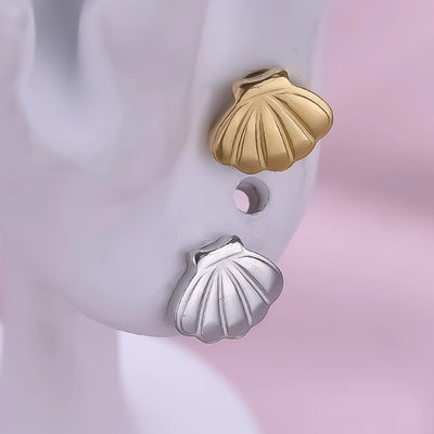1 Pair Marine Style Simple Style Shell Plating 304 Stainless Steel Ear Studs