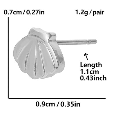 1 Pair Marine Style Simple Style Shell Plating 304 Stainless Steel Ear Studs