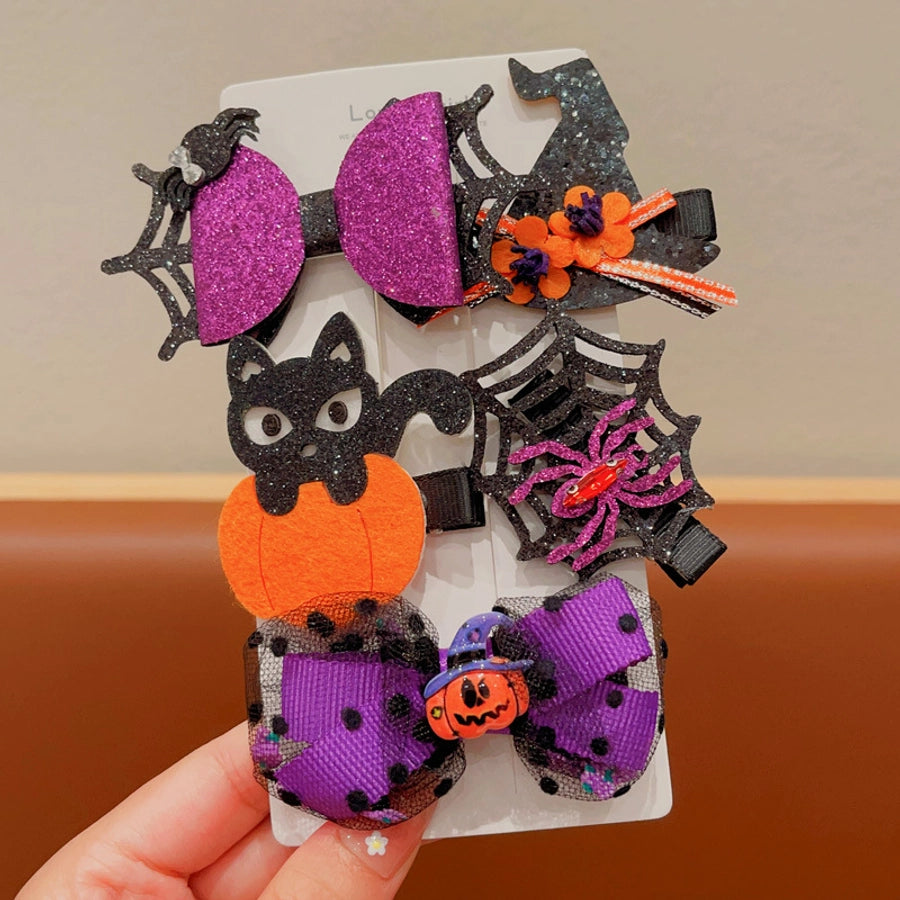 Halloween Cute Funny Women's Pumpkin Cat Bow Knot Hair Clip