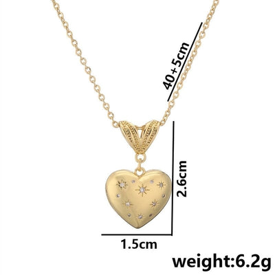 Jewelry Cute Heart Shape 316L Stainless Steel  Copper 18K Gold 18K Gold Plated Pendant Necklace