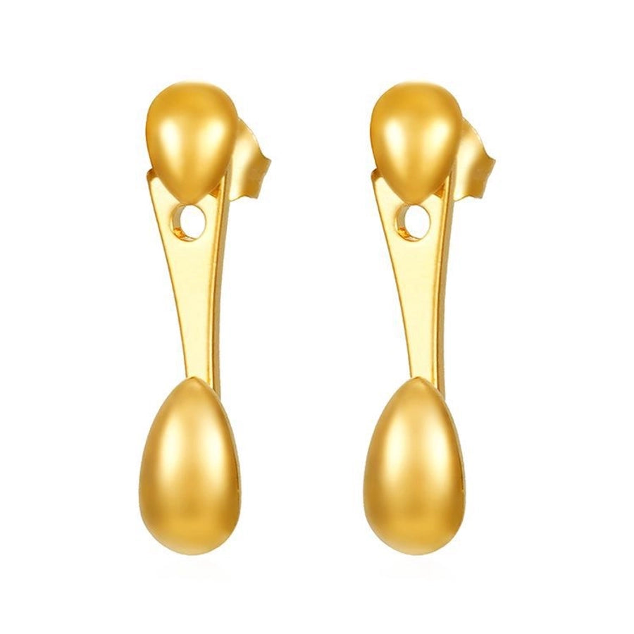 1 Pair Simple Style Water Droplets 304 Stainless Steel 18K Gold Plated Ear Studs