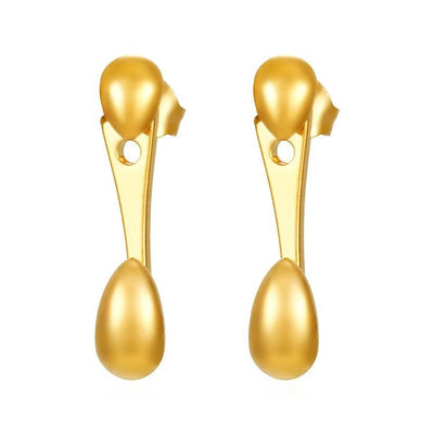 1 Pair Simple Style Water Droplets 304 Stainless Steel 18K Gold Plated Ear Studs