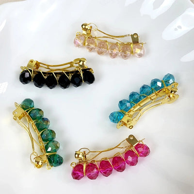 simple style irregular alloy crystal patchwork hair clip