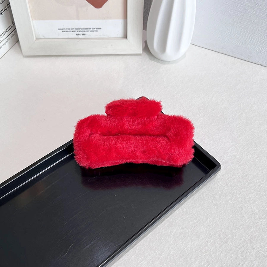 Women's Simple Style Solid Color PC Plush Hair Claws