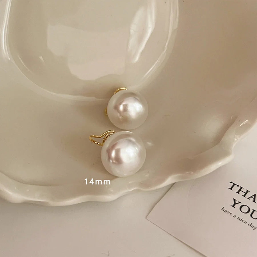 Bright Pearl silver stud earrings  new fashion mosquito coil ear clip commuter good quality earrings Korean temperament online celebrity