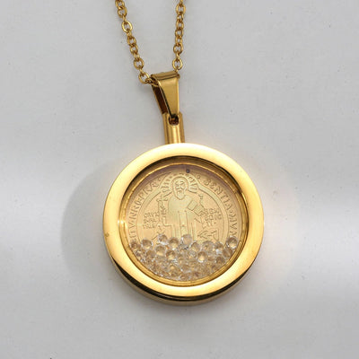 Jewelry Elegant Geometric Round Titanium Steel Pendant Necklace