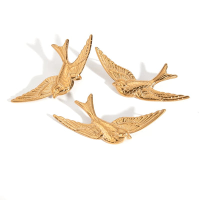 1 Piece 1 Pair Classic Style Swallow 304 Stainless Steel Ear Studs