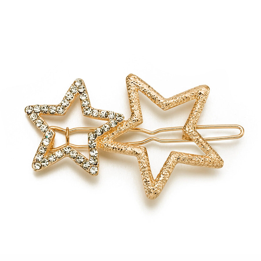 Women's Cute Sweet Star Metal Inlay Rhinestones Hair Clip