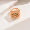 Copper Inlay Geometric Zircon Copper Rings