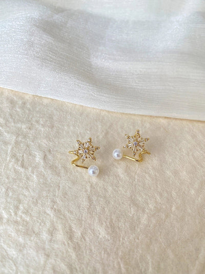 1 Pair Basic Geometric Plating Copper Imitation Pearl Zircon Earrings