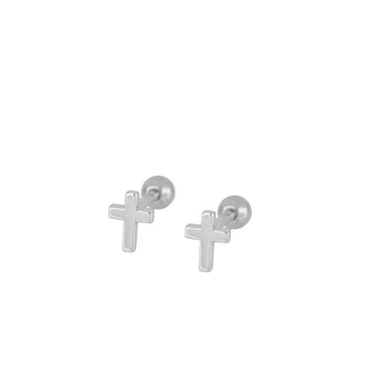 1 Pair Simple Style Cross Copper 24K Gold Plated Ear Studs