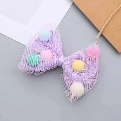 girl's sweet bow knot cloth gauze hair clip
