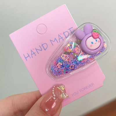 kid's cute cartoon fruit alloy rubber sequins hair clip
