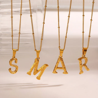 Jewelry Simple Style Cool Style letter 304 Stainless Steel 18K Gold Plated Plating Pendant Necklace