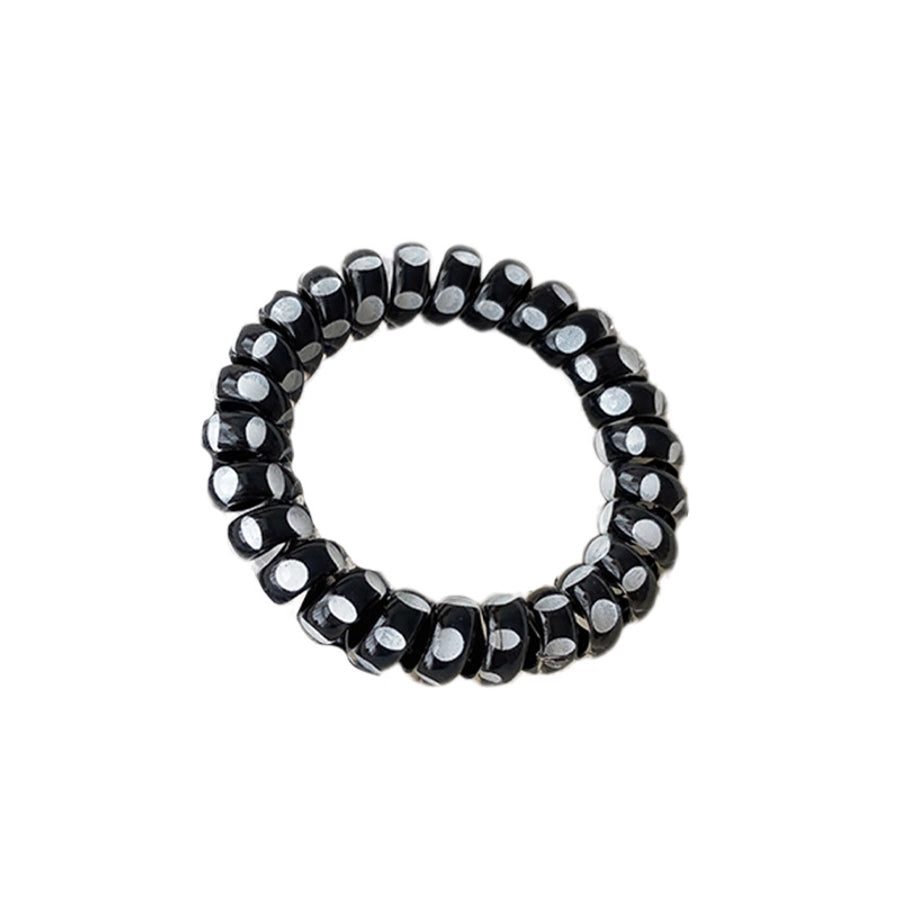 Women's Modern Style Classic Style Polka Dots Plastic Telephone Cord Hair Tie