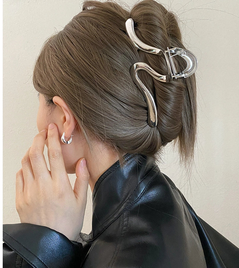 fashion flower metal plating artificial rhinestones hair claws 1 piece