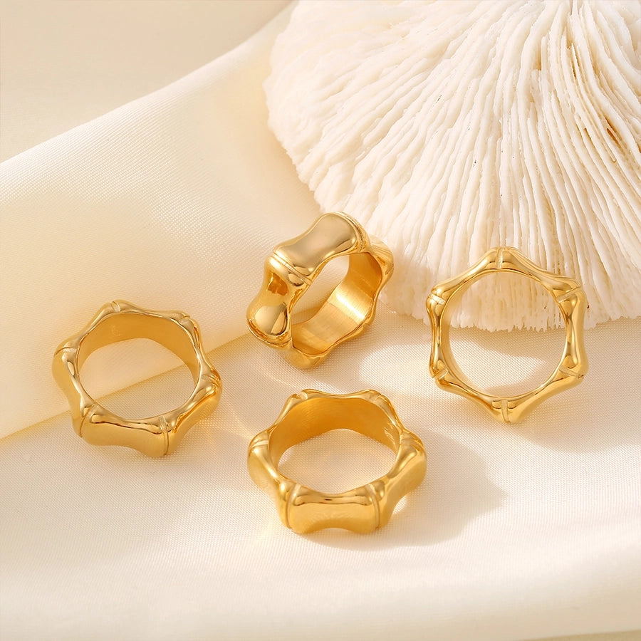 Jewelry Elegant Preppy Style Sweet Geometric 304 Stainless Steel 18K Gold Plated Rings