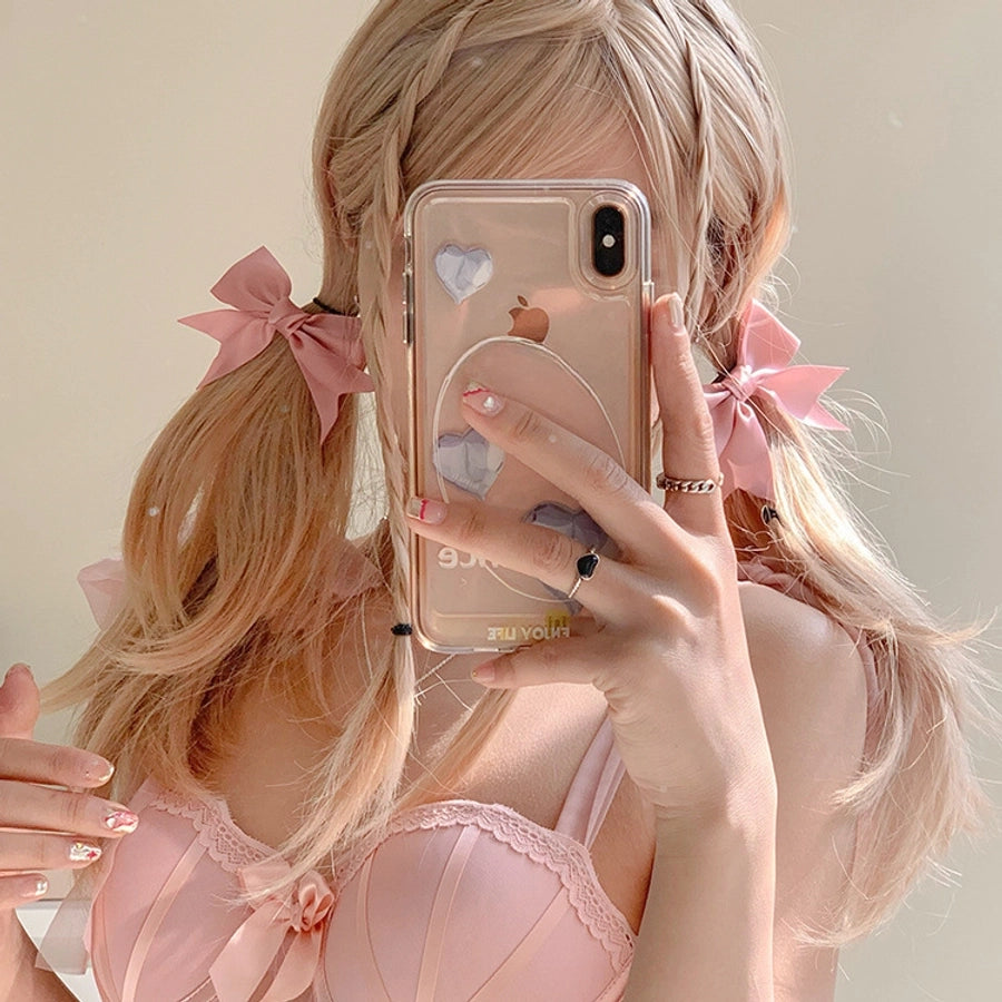 Pink Bow Hairpin Women's Hair Accessories New Internet Celebrant Sweet Bangs Hairpin Cute Headwear Jewelry