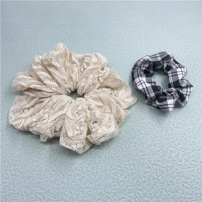 simple style solid color cloth lace hair tie 1 piece