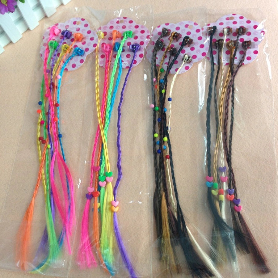 kid's cartoon style heart shape chemical fiber feather braid hair accessories