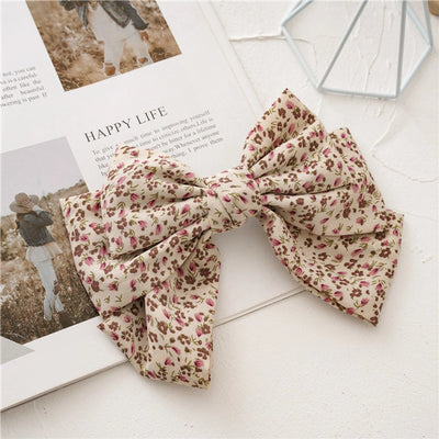 simple style bow knot cloth floral hair clip 1 piece