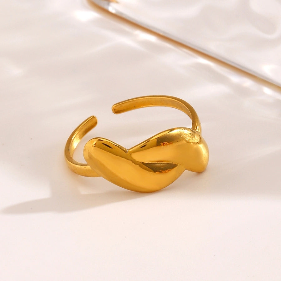 Jewelry Simple Style Irregular 304 Stainless Steel 18K Gold Plated Polishing Rings