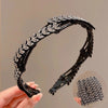 Women's Sweet Shiny Flower Arylic Inlay Rhinestones Pearl Hair Band