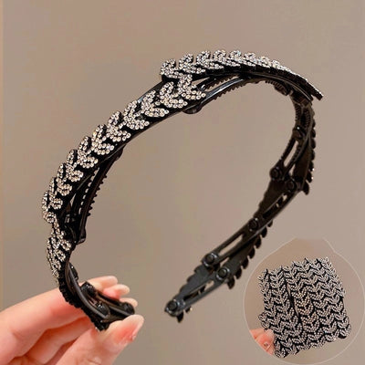 Women's Sweet Shiny Flower Arylic Inlay Rhinestones Pearl Hair Band