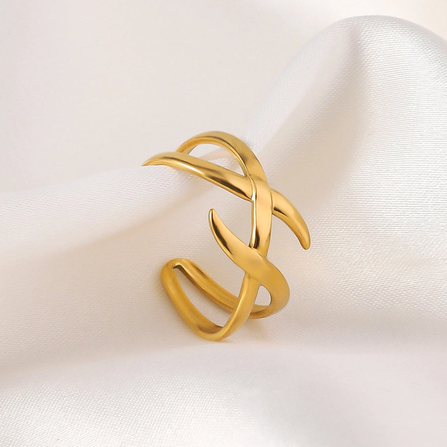 Jewelry Elegant Classic Style Geometric Simple Titanium Steel Open Rings