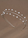 simple style geometric rhinestone plating hair band
