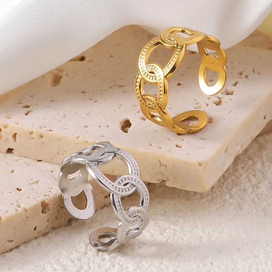 Jewelry Elegant Geometric Titanium Steel Open Rings