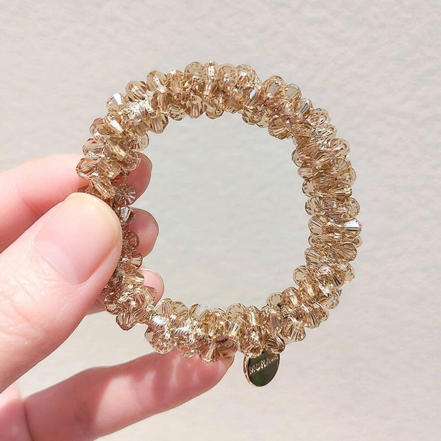 simple style crystal glass hair tie
