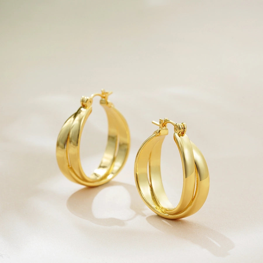 1 Pair Casual Simple Style Circle Copper Hoop Earrings