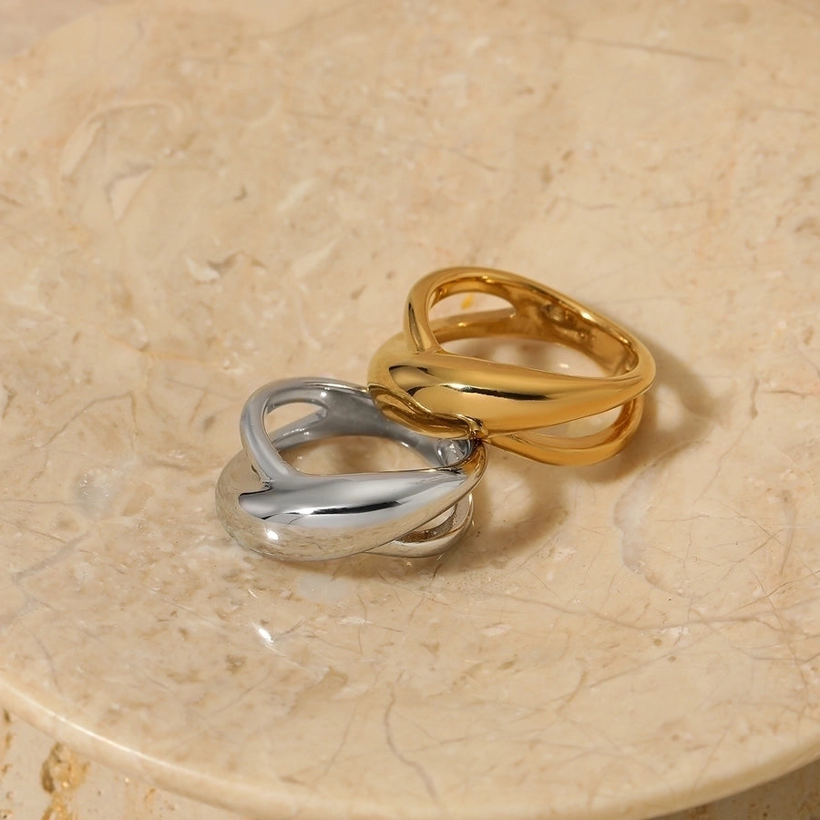 Jewelry Modern Style Artistic Solid Color 316 Stainless Steel  16K Gold Plated White Gold Plated Gold Plated Plating Rings
