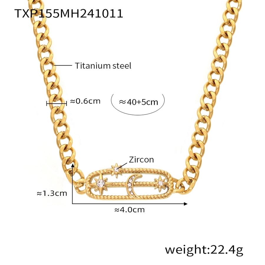 Jewelry Elegant Luxurious Vacation Heart Shape Lightning Titanium Steel Rhinestones 18K Gold Plated Plating Inlay Jewelry Set