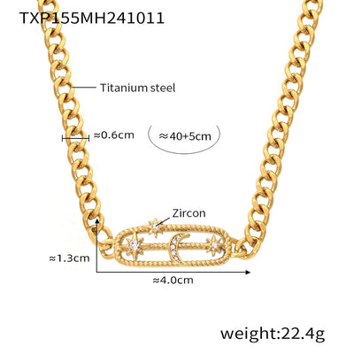 Jewelry Elegant Luxurious Vacation Heart Shape Lightning Titanium Steel Rhinestones 18K Gold Plated Plating Inlay Jewelry Set