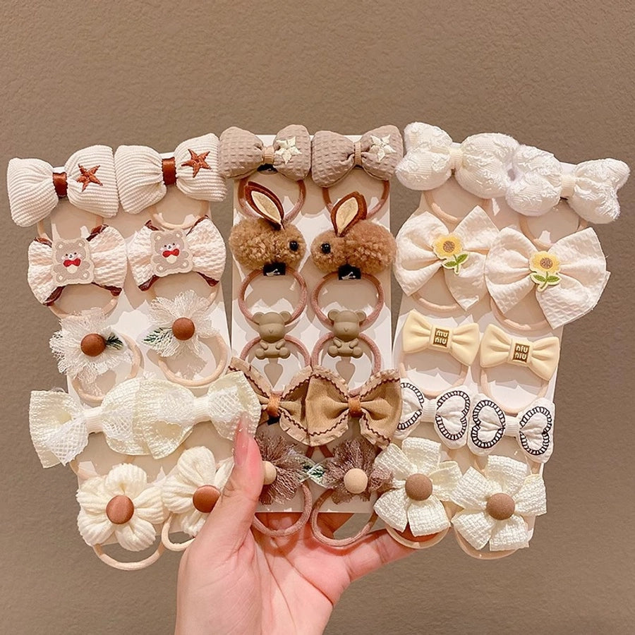 New Milk brown hair band Girls baby does not hurt hair high elastic bow tie hair rope children hair accessories rubber band Female