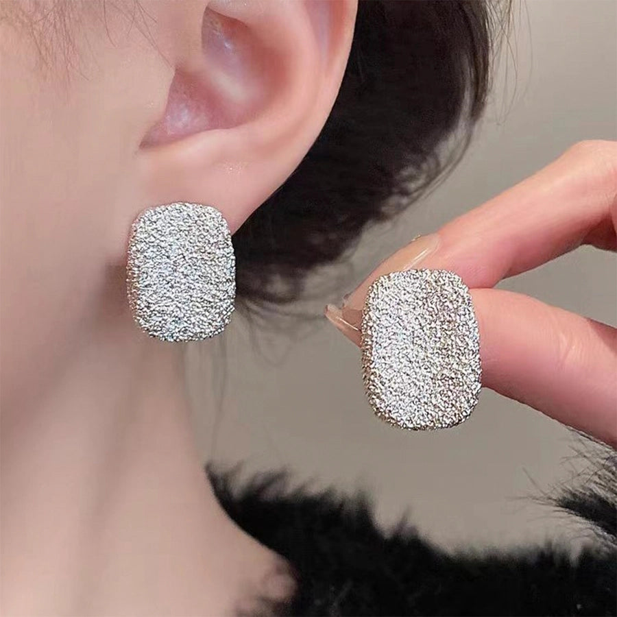 1 Pair Casual Elegant Sexy Geometric Square Copper K Gold Plated Ear Studs