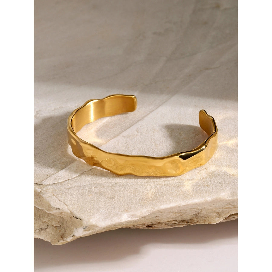 Casual Simple Style Solid Color Solid Color 316 Stainless Steel  18K Gold Plated Bangle In Bulk Stainless Steel Bracelets Halloween