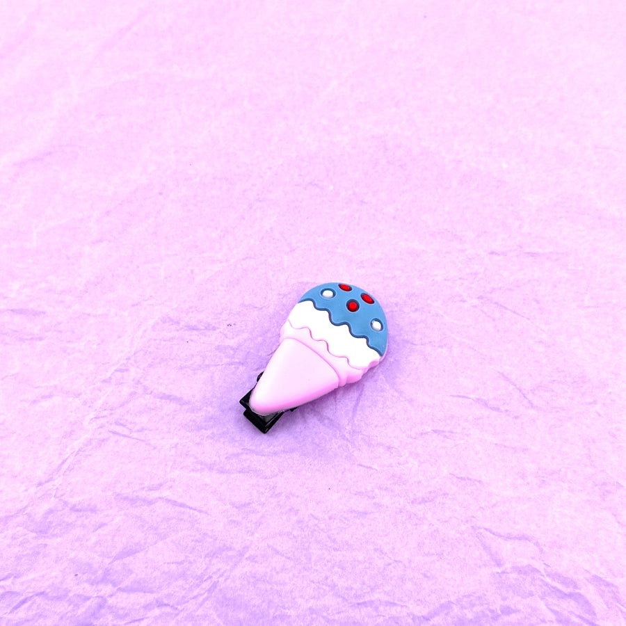 cute sweet ice cream alloy rubber hair clip