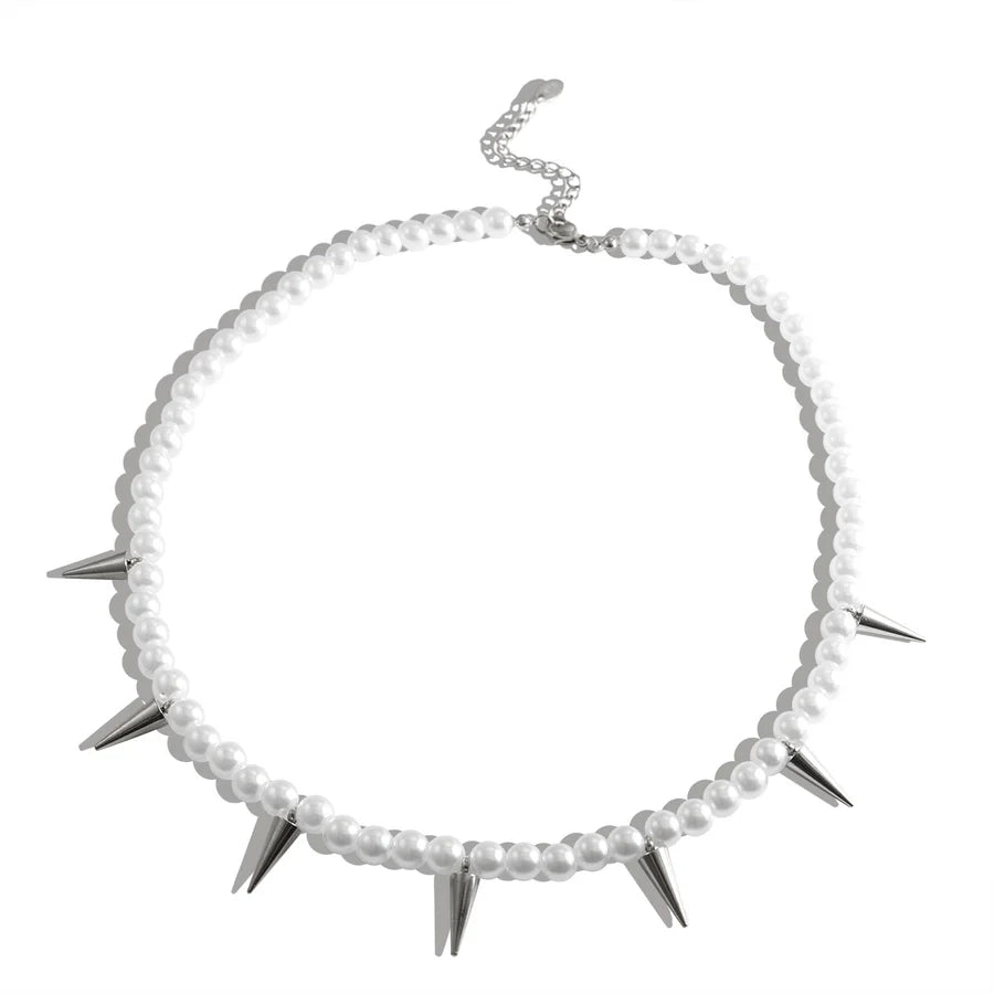 Jewelry Simple Style Geometric 304 Stainless Steel Artificial Pearl Plating  Bracelets Necklace