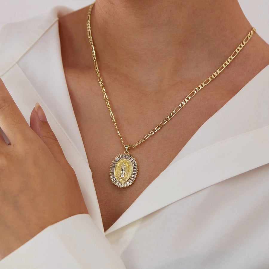 Jewelry French Style Simple Style Geometric Copper 14K Gold Plated Pendant Necklace