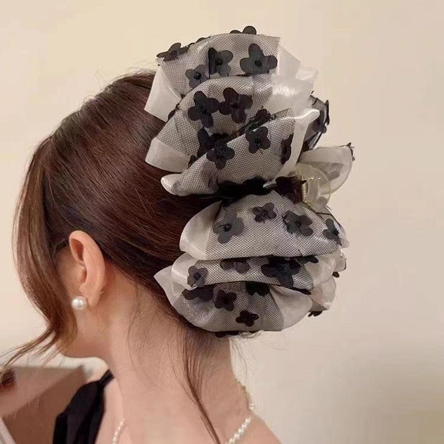 simple style bow knot cloth patchwork hair claws